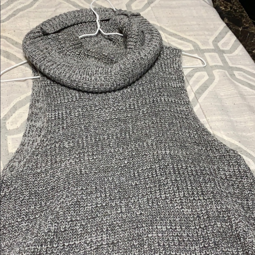 Grey sleeveless sweater